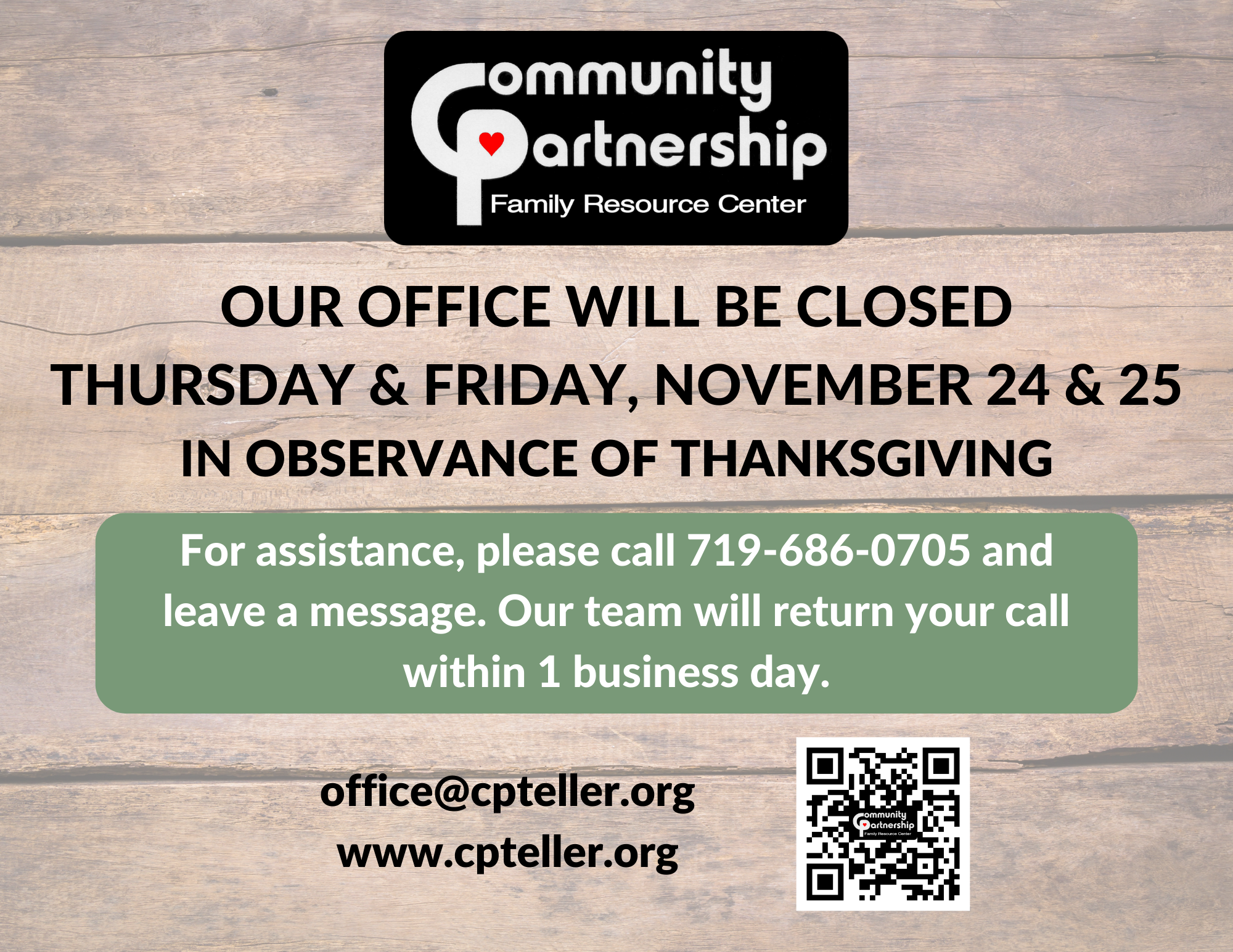 Thanksgiving Day- Office Closed